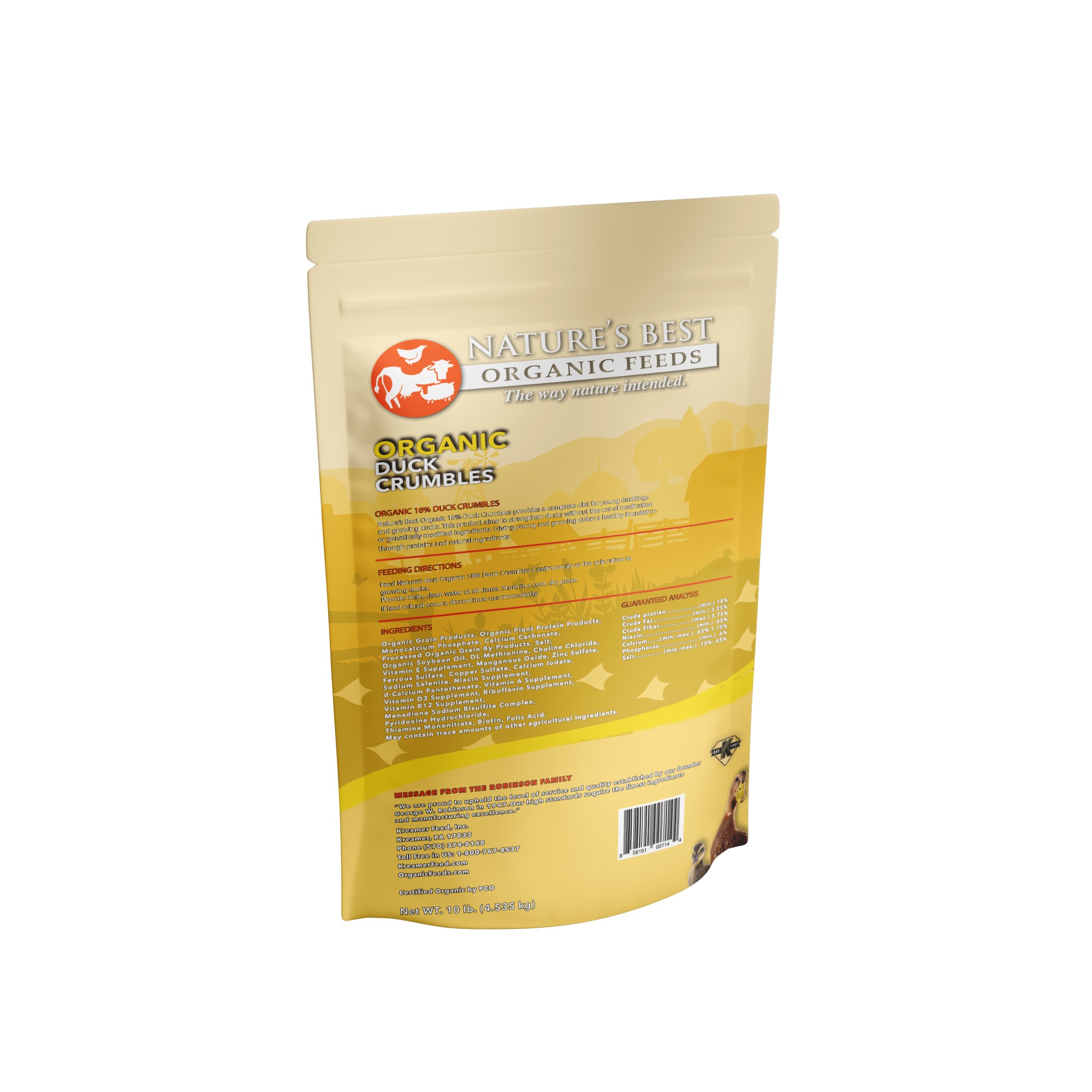 Organic Duck Starter Crumbles