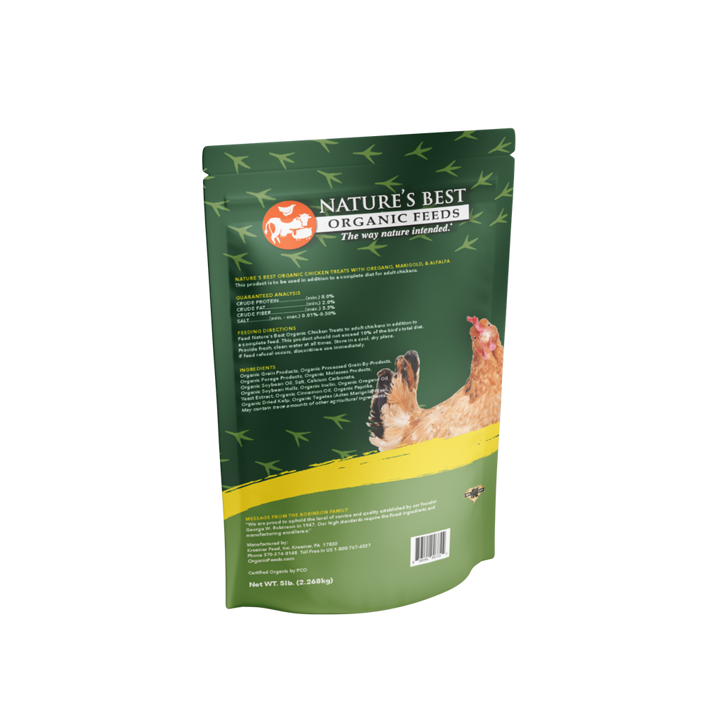 Organic Chicken Treats with Marigold, Alfalfa, & Oregano