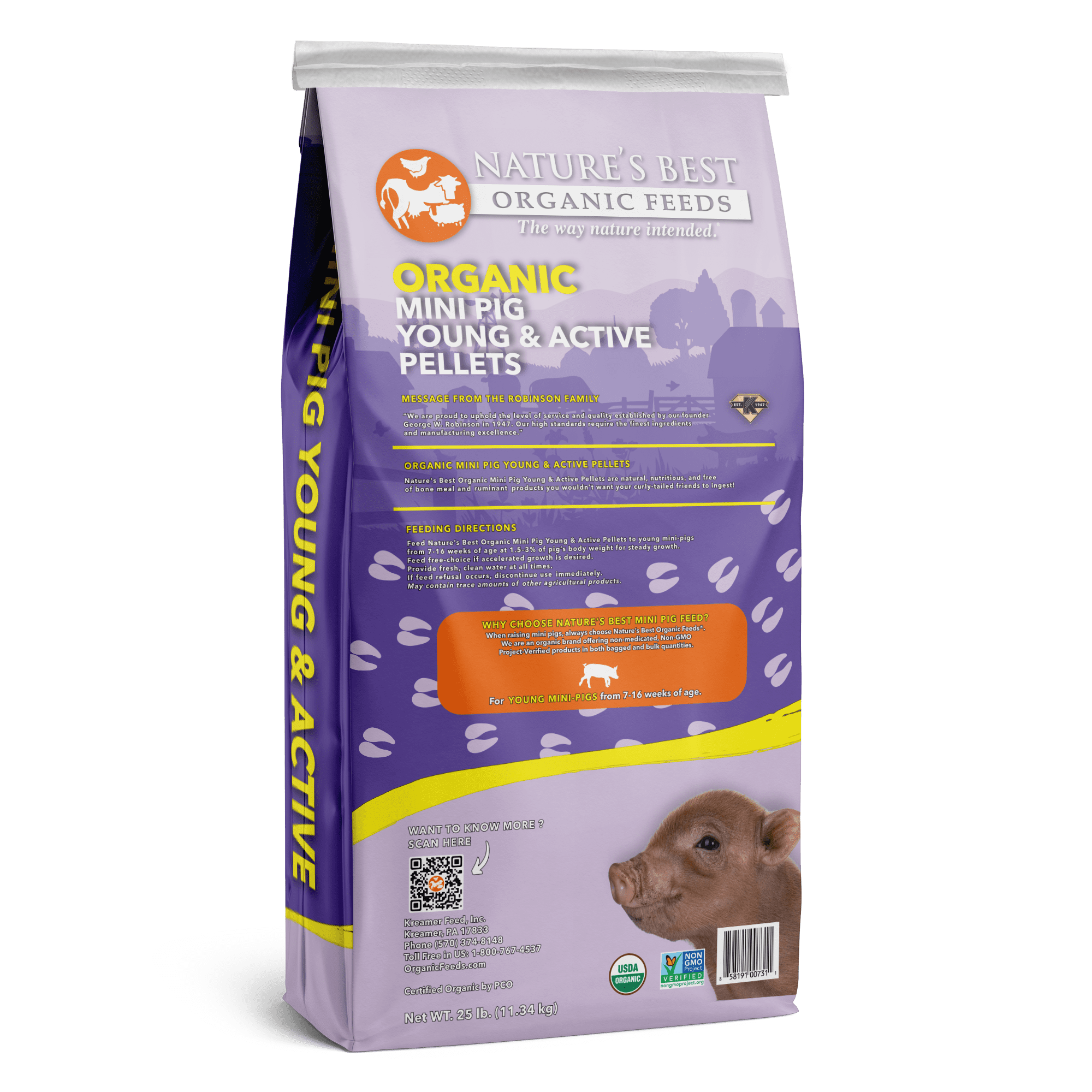 Organic Mini Pig Young & Active Pellets